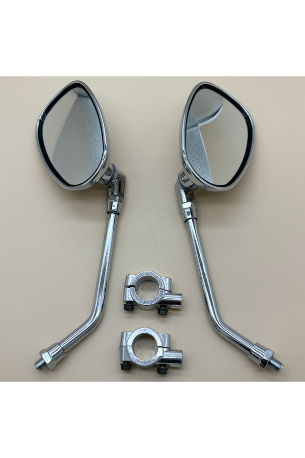 M10 with mount 1 Pair 22mm Universal 10mm Chrome Rearview Mirrors Motorcycle Motocross Scooter ATV E