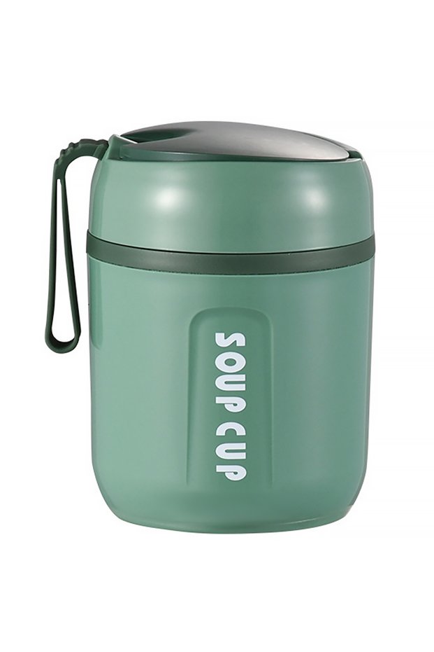 Green 480ml Stainless Steel Insulated Thermo Soup Cup 530ml 480ml Portable Lunch Box with Spoon Food