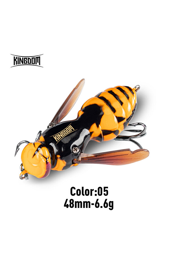 48mm-6.6g-05 Wasp Crawl Bait Floating Fishing Lure 4.2g/40mm 6.6g/48mm Insect Bionic