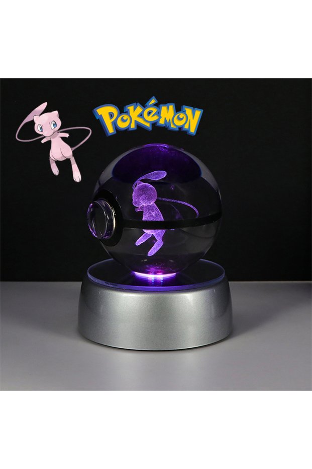Mew Pokemon 3D Crystal Ball Figure Toys Pokeball Mimikyu Bulbasaur Umbreon Pikachu Gengar Sprigatito