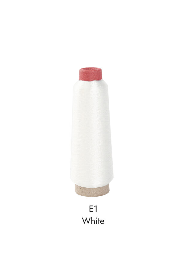 E1 White 150D 3000M Per Cone Metallic Thread Yarn For Computerized Embroidery Decorative Sewing 28 S