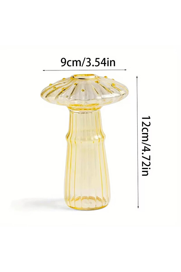 Style C Colourful Mushroom Vase Creative Hydroponic Transparent Glass Aromatherapy Vase Living Room
