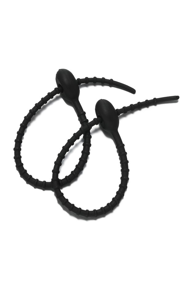14.5cm x 5pcs Black 2-5pcs/Lot Key Chain Tag Rope Silicone Rubber Twist Wire Cable Loop Screw Lock R