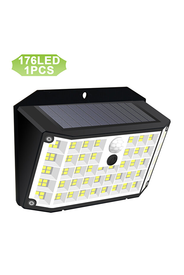 1PC Solar Outdoor Lights 176 LED Solar Powered Motion Sensor Flood Lights IP65 Waterproof 3 Modes Wa