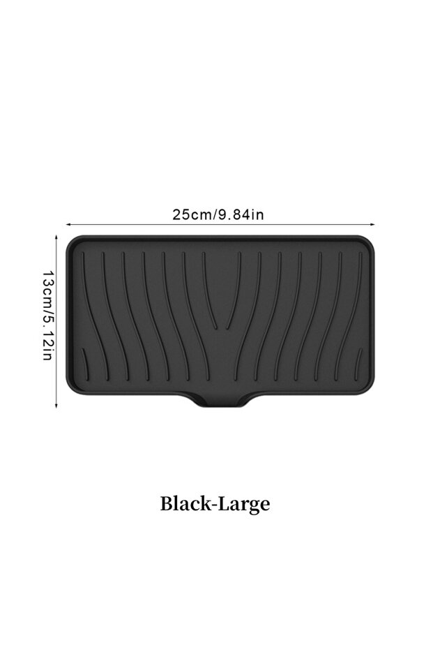 Black Large 1-Pack Silicone Drain Soap Box Kitchen Bathroom Anti-slip Sink Tray Creative Washing Tab