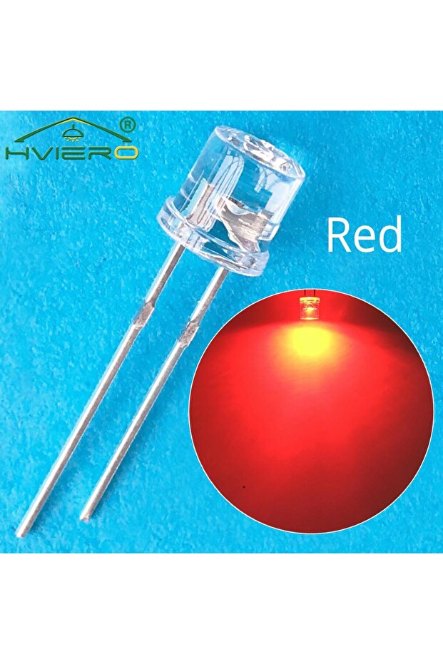 100pcs Red 10/100X Min F5 5mm Flat Top White Pink Yellow Blue Wide Angle Light Diode Water Clear LED
