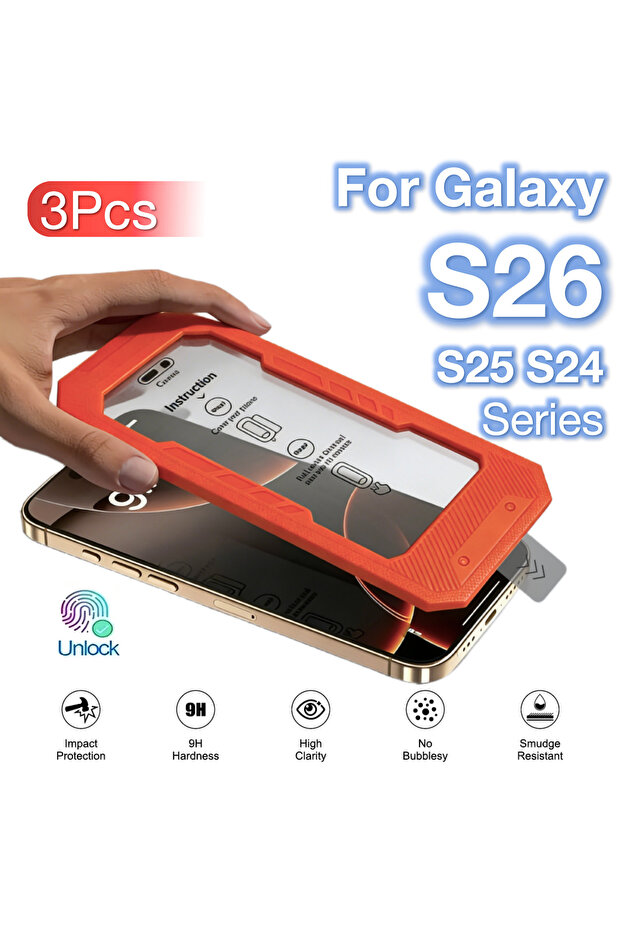 3Pcs HD Galaxy S24 Ultra 3Pcs Tempered Glass For Galaxy S26 S25 Edge S24 Ultra Plus A57 A37 A36 Scre