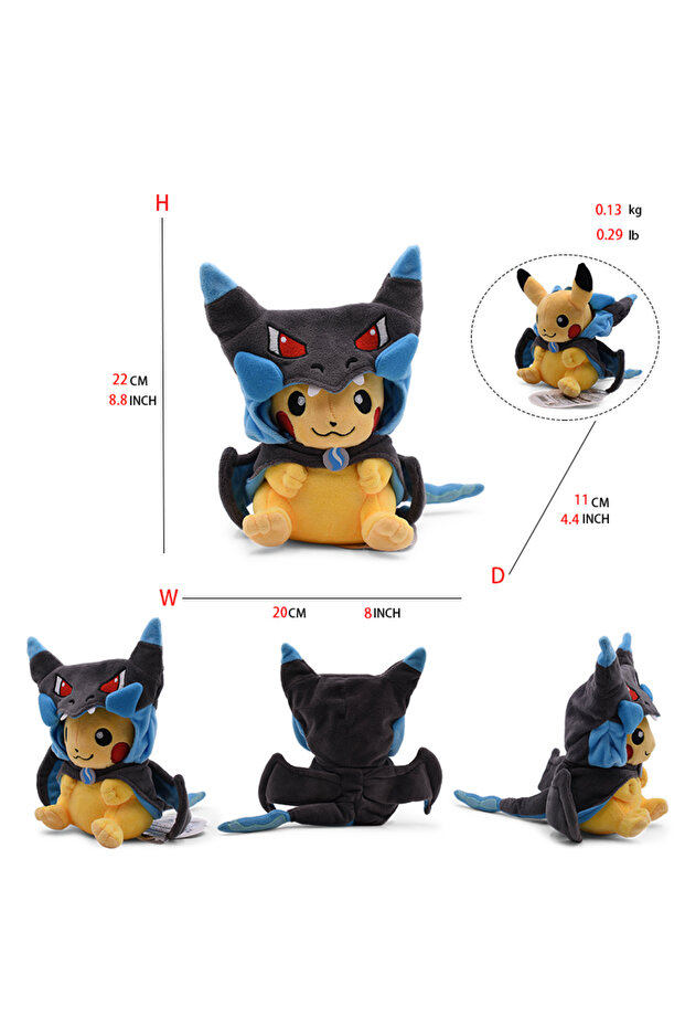 Rayquaza BK Pikachu2 Cos Eevee Pikachu Cosplay Plush Toys Charizard Peluche Lucario Stuffed Animal D