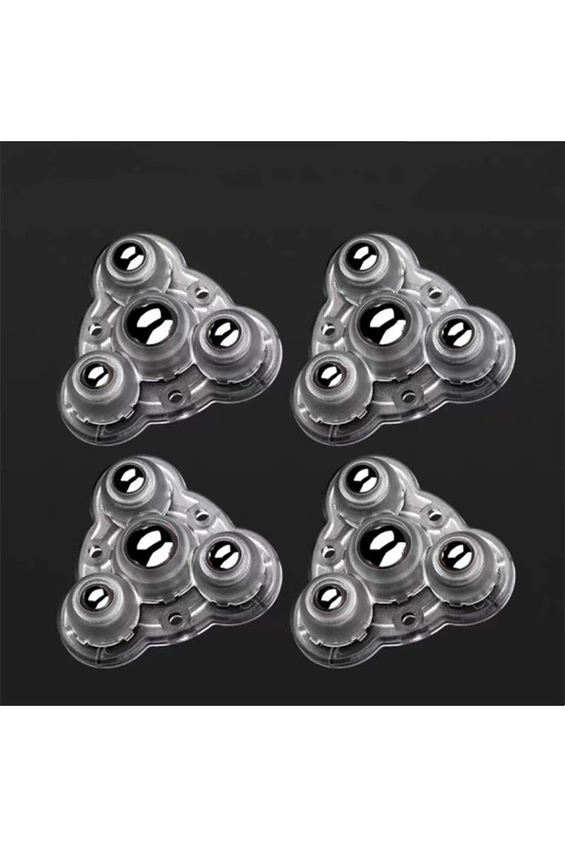 transparent Steel New 4Pcs Self Adhesive Type Mute Ball Universal Wheel 300Kg 4 Beads Furniture Cast