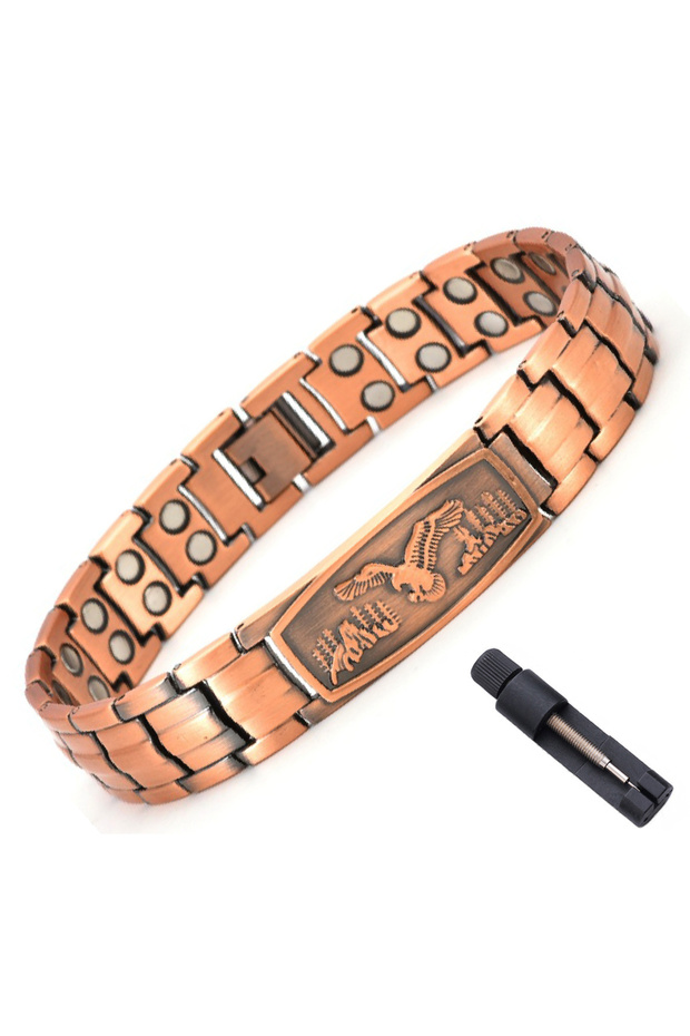 SPSDGLYSL-P Copper Color Eagle Bracelets for Women&Men Therapy Health Magnetic Healing Bracelet Bio