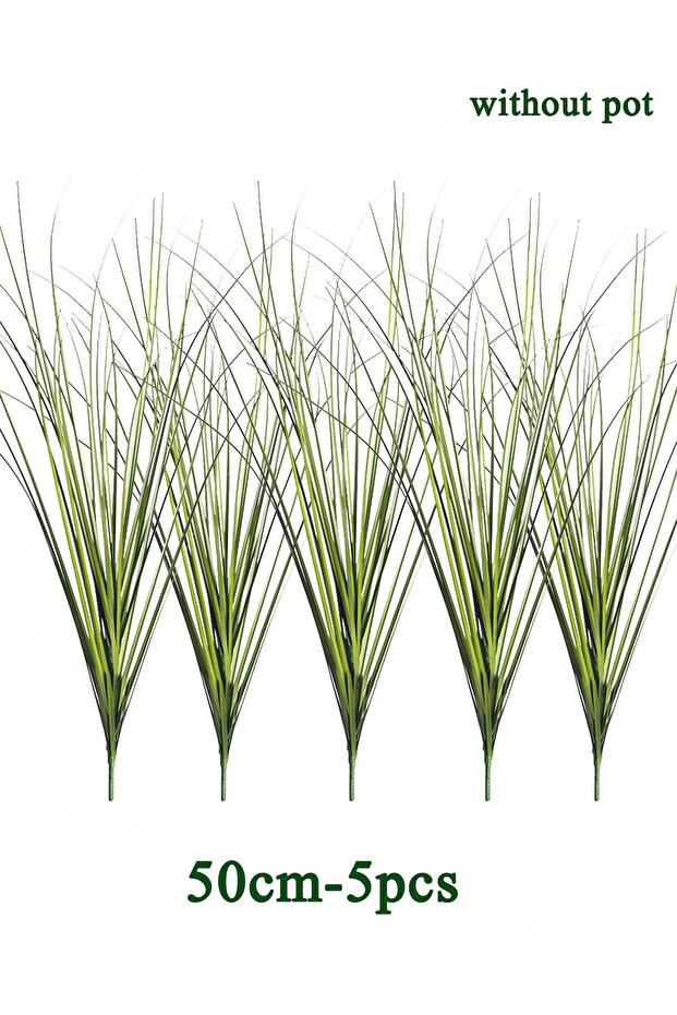 50cm 5pcs Artificial Reed Grass Large Fake Onion Grass Plants Tropical Green Plants Leaves Bouquet P