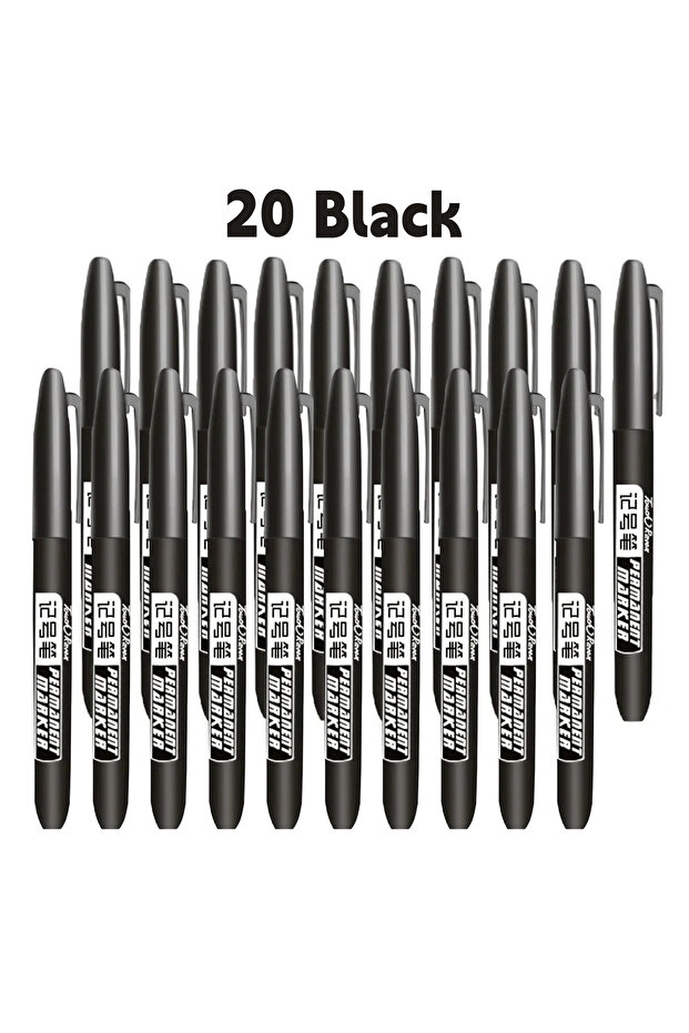 Black-20PCS 6 PCS Permanent Marker Pen Manga Drawing Markers Black Blue Red Waterproof Ink Sketch Pe