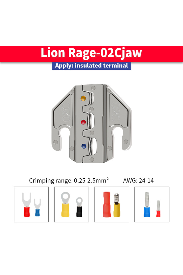 SN-02C F JAW Anti Slip Handle Crimping Tool Pliers 4mm Slot Claw for Crimping SN-58B/2549/02C/06WF/0