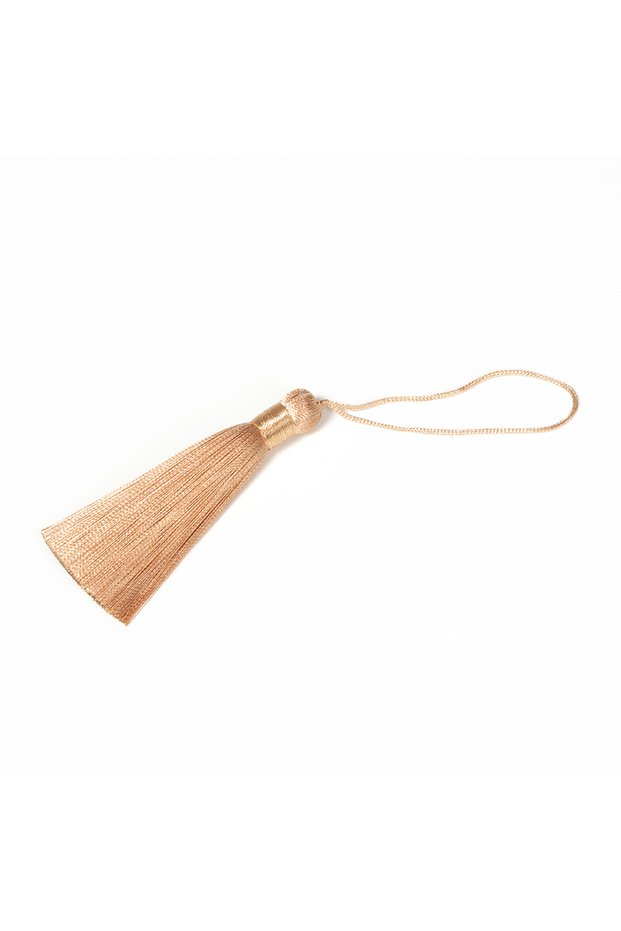 10PCS Khaki 10pcs Polyester Silk Tassel Brush 8cm Satin Tassel for Jewelry Making Crafts Charm Penda