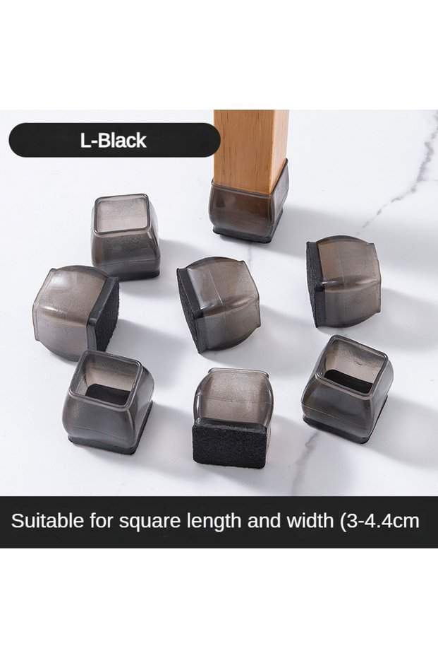 8 Pcs L-Square 16/8/4Pcs Silicone Non-Slip Legs Pads Thick-soled Furniture Sofa Anti-noise Feet Cove