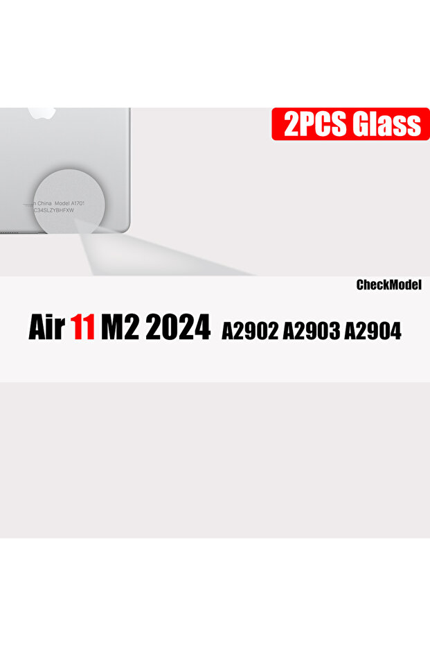 واقي شاشة زجاجي مقوى شفاف لجهاز iPad Air 11 2024 M2 (قطعتان) متوافق مع أجهزة iPad من الجيل التاسع والثامن والسابع والسادس.
