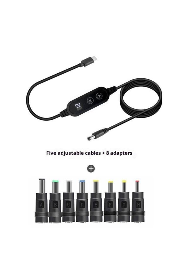 كابل محول A2 USB-C إلى DC لرفع الجهد – محول شحن سريع من 5 فولت إلى 12 فولت لأجهزة الراوتر، وأجهزة استقبال التلفزيون، وغيرها