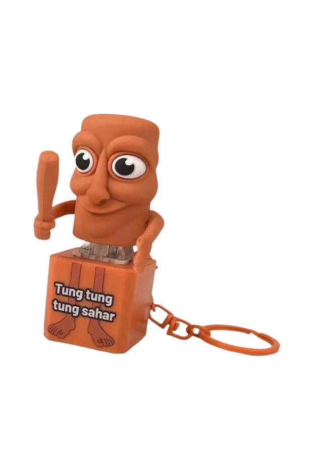 A Tung Tung Tung Sahur Keychain Vioce LED Key Press Button Italian Brainrot Tralalero Tralala Shark.