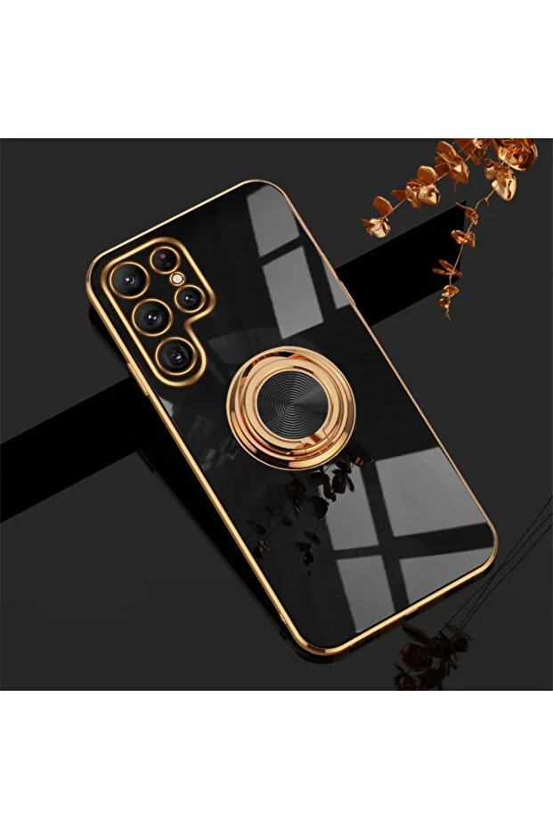 For Samsung S25Ultra black Luxury TPU Ring Holder Phone Case For Samsung Galaxy S25 S24 S23 S22 S21