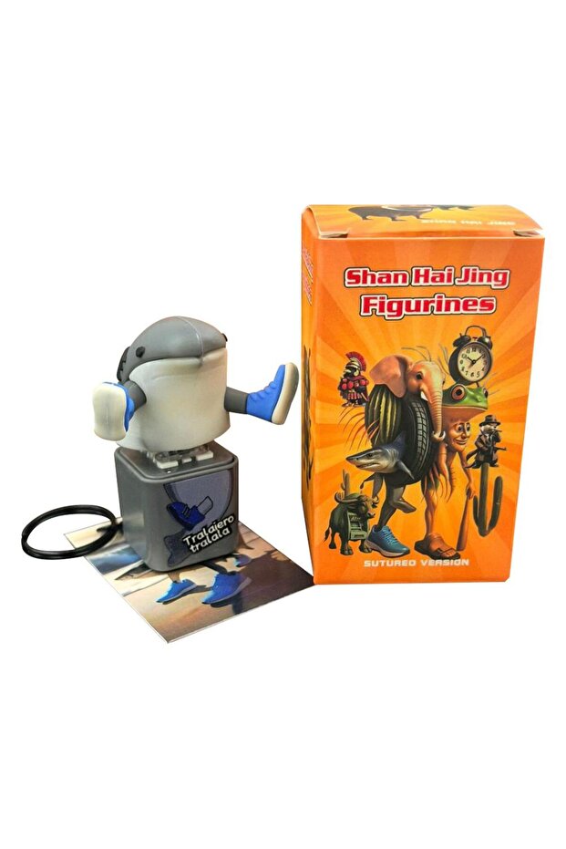 C Tung Tung Tung Sahur Keychain Vioce LED Key Press Button Italian Brainrot Tralalero Tralala Shark.