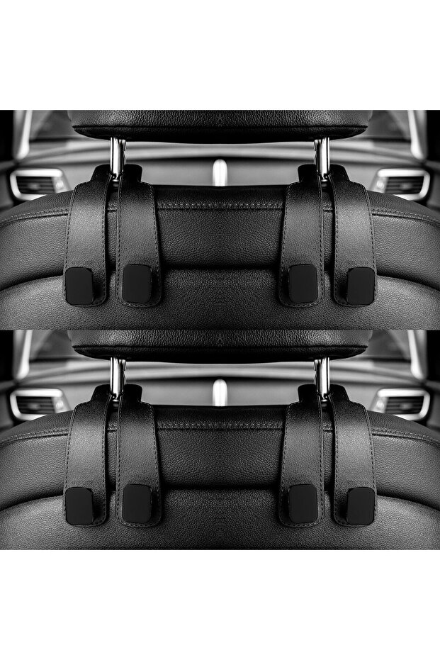 black 4 pcs Car Headrest Hooks Hanger for Bags Seat Back Organizer Holder Clips Auto Fastener Hooks