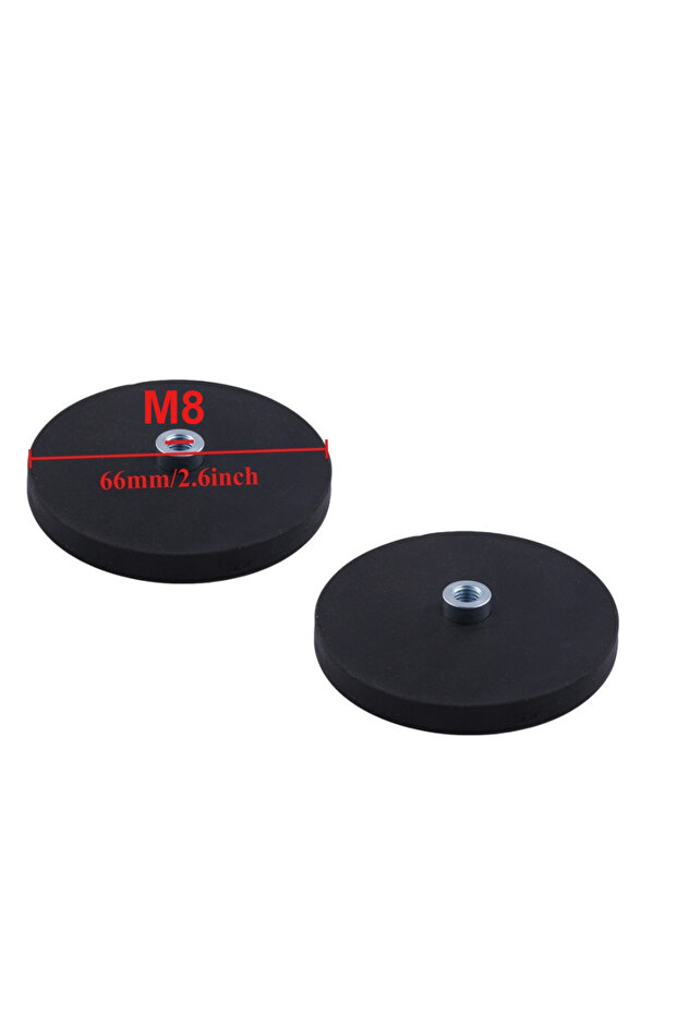 66MM-2X قطعتان 43/66/88 مم M6/M8 قاعدة تثبيت مغناطيسية بمشبك لولبي محدب لحامل شريط إضاءة LED للعمل