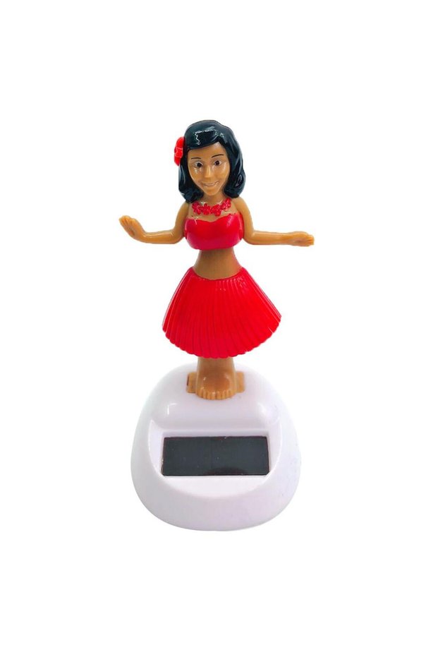 F Solar Powered Dancing Toys Hawaii Girl Shaking Head Girl Doll Portable Bobblehead Ornament For Das