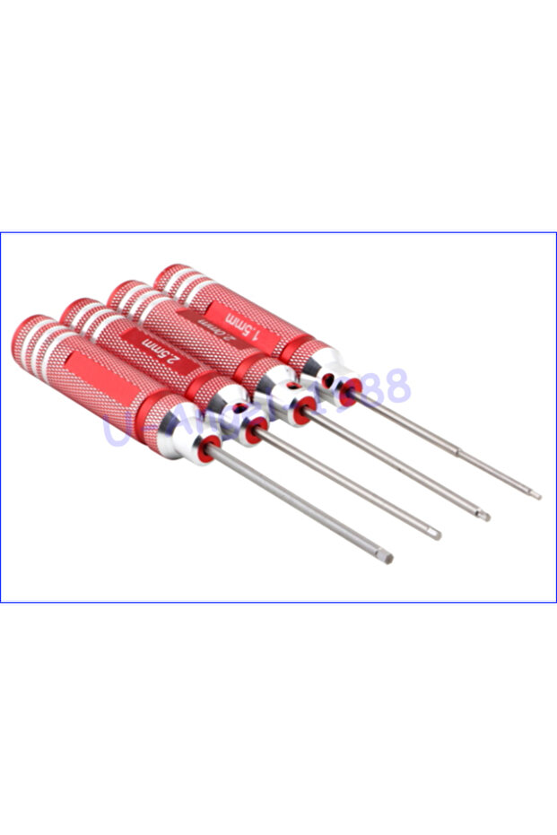 Red RC Tools 4 pcs Hex Screw Driver Set Titanium Plating Hardened 1.5 2.0 2.5 3.0mm Screwdriver for