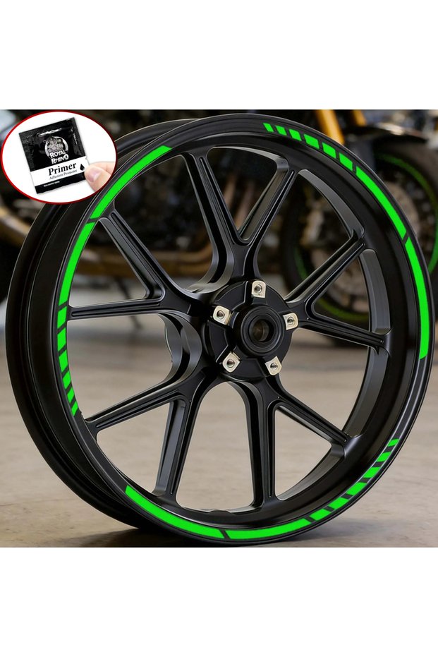 ZNJx1 (LG-A0)-Green 16PCS/1Set Racing Stripe for 17-19inch Rims Motorcycle Wheel Stickers Hub Vinyl