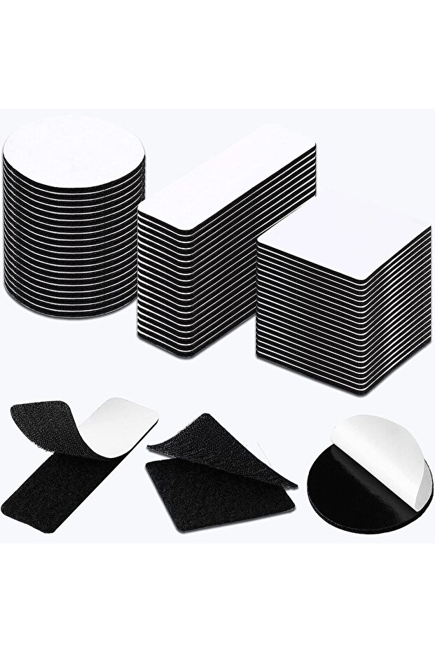 40x60mm 10pcs black Nylon Self Adhesive Round Sticker Hook and Loop Fastener Tape Strong Double Side