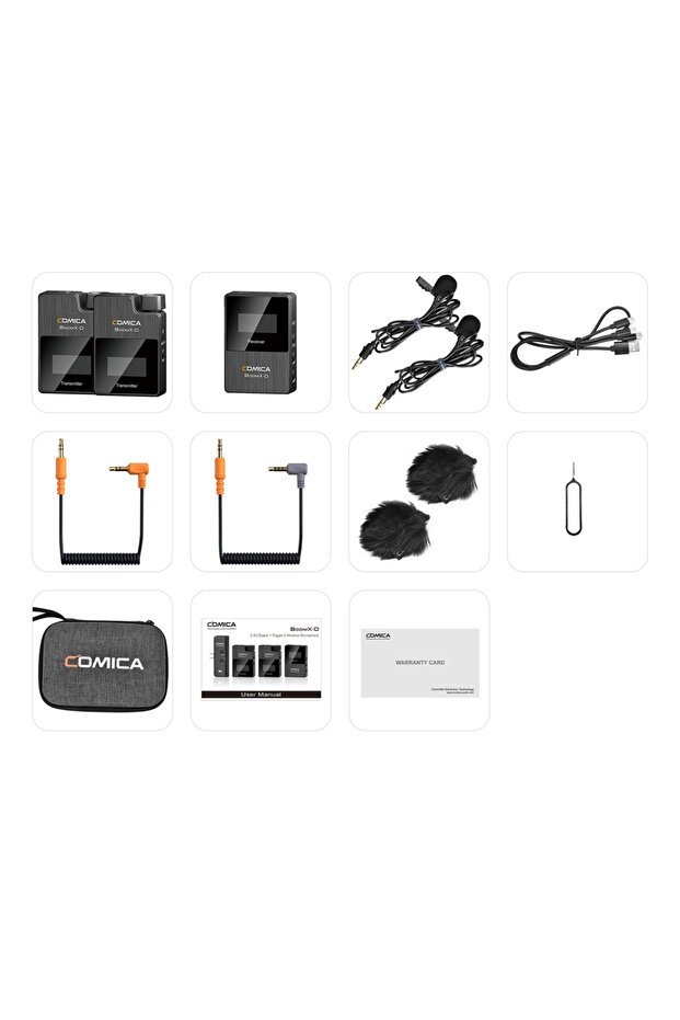 COMICA D2 Black Comica BoomX-D 2.4G Wireless Microphone Dual-channel Lapel Microphone Condenser Lava