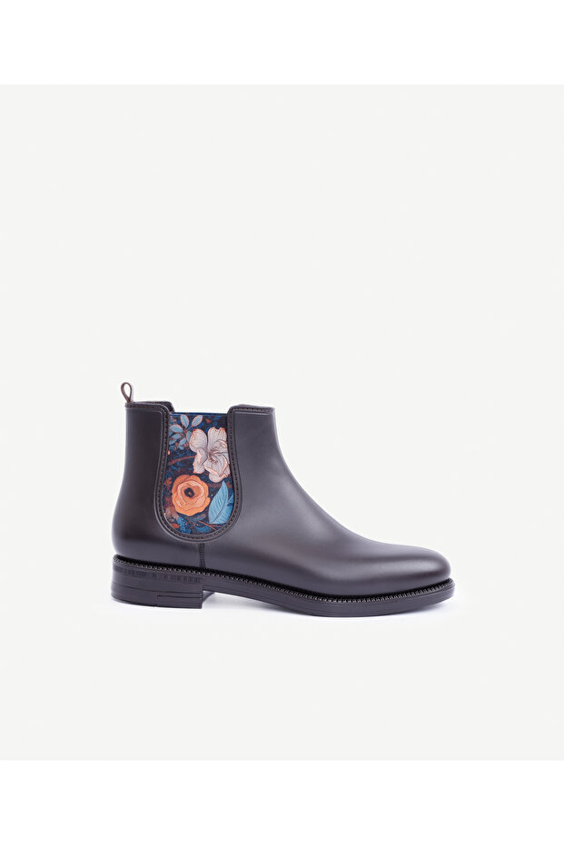 Flower Printed Elastic Rain Boots