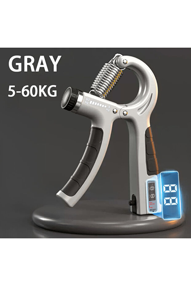 Count-Gray 5-60kg Adjustable Hand Grip Strengthener Hand Grip Trainer With Counter Wrist Forearm And
