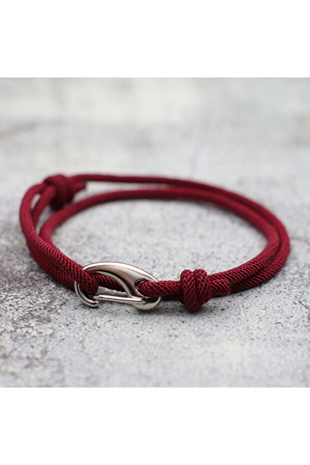 wine New Simple Style Double Layered Marine String Bracelet For Men Women Sliding Adjustable 3mm Thi