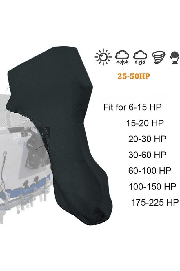 6-15HP Boat Boat Motor Cover Waterproof UV-Proof Full Outboard Motor Cover Fade and Crack Resistant