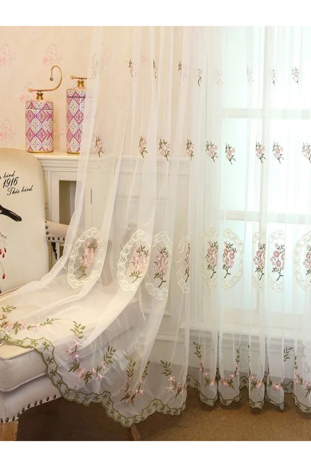 Pull Pleated Tape W100cmxH210cm Curtain Yarn Decoration Living Room Bedroom Balcony Study Bay Window