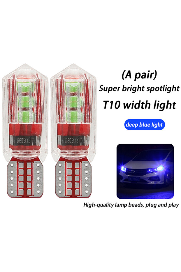 dark blue-1 pair Width light modified car led lens t10 small light bulb super bright car exterior li