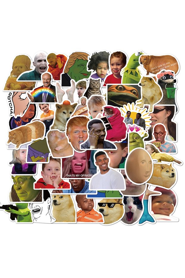 50PCS 50PCS Funny Meme Graffiti Stickers Flakes For Cars Motorcycles Furniture Luggage Skateboards L