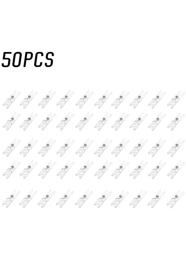 50PCS 100PCS 35mm Mini Clear Plastic Spring Clear Transparent Clips Clothes Photo Paper Peg Pin Clot