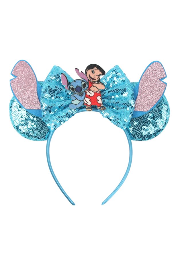 TDMQ264-16 HEROCROSS Cute Stitch Headbands For Girls Sequins Bow Hairband Women Angel Headwear Kids