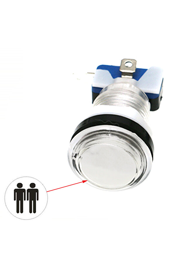 2P white 5V 12V Light Push Button 33mm Led Illuminated Clear Plastic For Coin Arcade Joystick Game Z