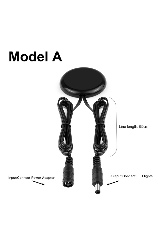 Model A-Black 12V 5A/24V 3A Penetrating Wood/Glass LED Light Dimmer White/Black Shell Hand Sweep Tou