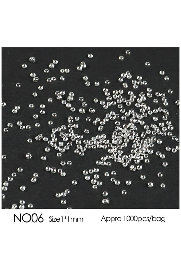 Sliver-1.0mm About 1000pc Nail Art Mini Stainless Steel Metal Bead Hollow Gold Silvery Small Micro C