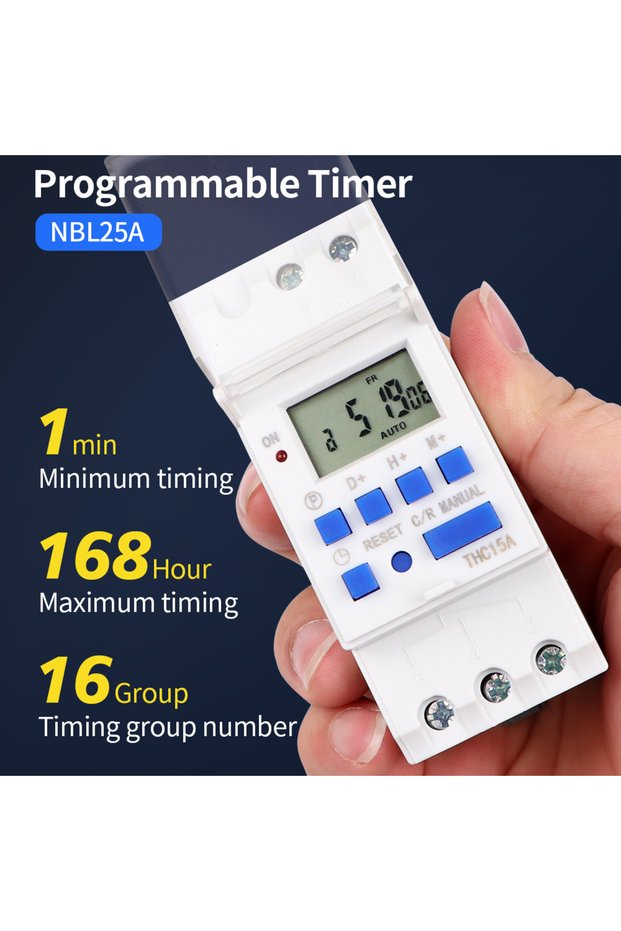 NBL25A Electronic Weekly 7 Days Programmable Digital Timer Switch Relay 1s~168h Time Control 220V 25