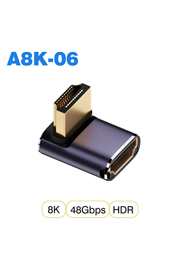1 قطعة محول كابل HDMI2.1 من UGOURD طراز A8K-06، محول من HDMI صغير إلى HDMI 2.1، سرعة نقل 48 جيجابت في الثانية، دعم 8K بتردد 60 هرتز