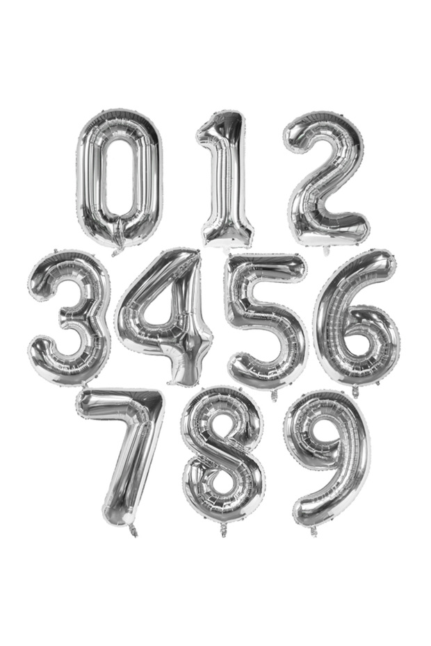 1 40inch silver 40Inch Foil Birthday Balloons 0-9 Helium Number Balloon Happy Birthday Wedding Party