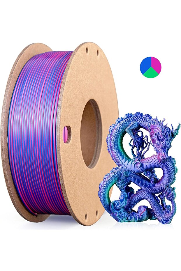 250gRoseDrkBlueGreen Multicolor 3D Printer Filament,Dual/Tri/Twist/Magic Color 1.75mm PLA Shiny Prin
