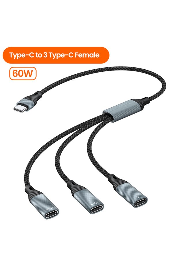 3 Type-C Female Elough USB C HUB Multiple Splitter Adapter OTG PD 60W High Speed Transfer 3/2 Port U