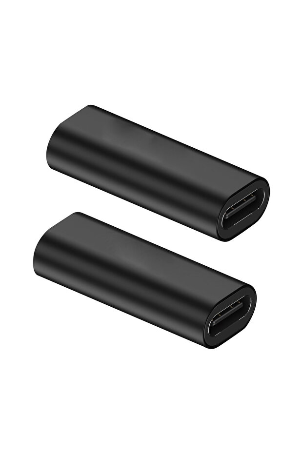 قطعتان من محول USB C أنثى إلى أنثى. موسع USB C. موصل USB C يدعم نقل البيانات.