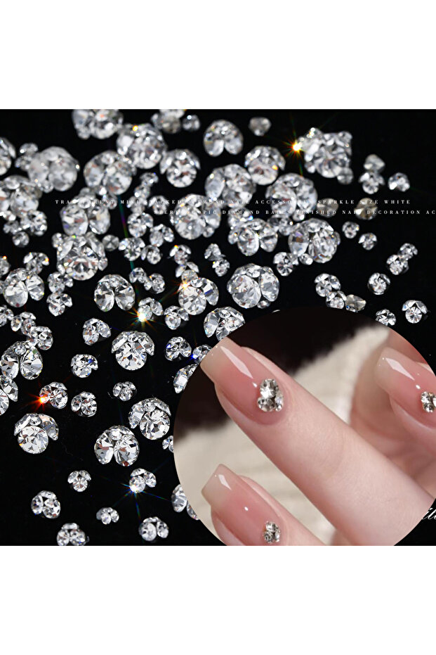 mix-10pcs 10Pcs 3D K9 Clear Nail Art Rhinestones 2-6mm Sparkle Mini Diamonds Nail Art Decorations DI